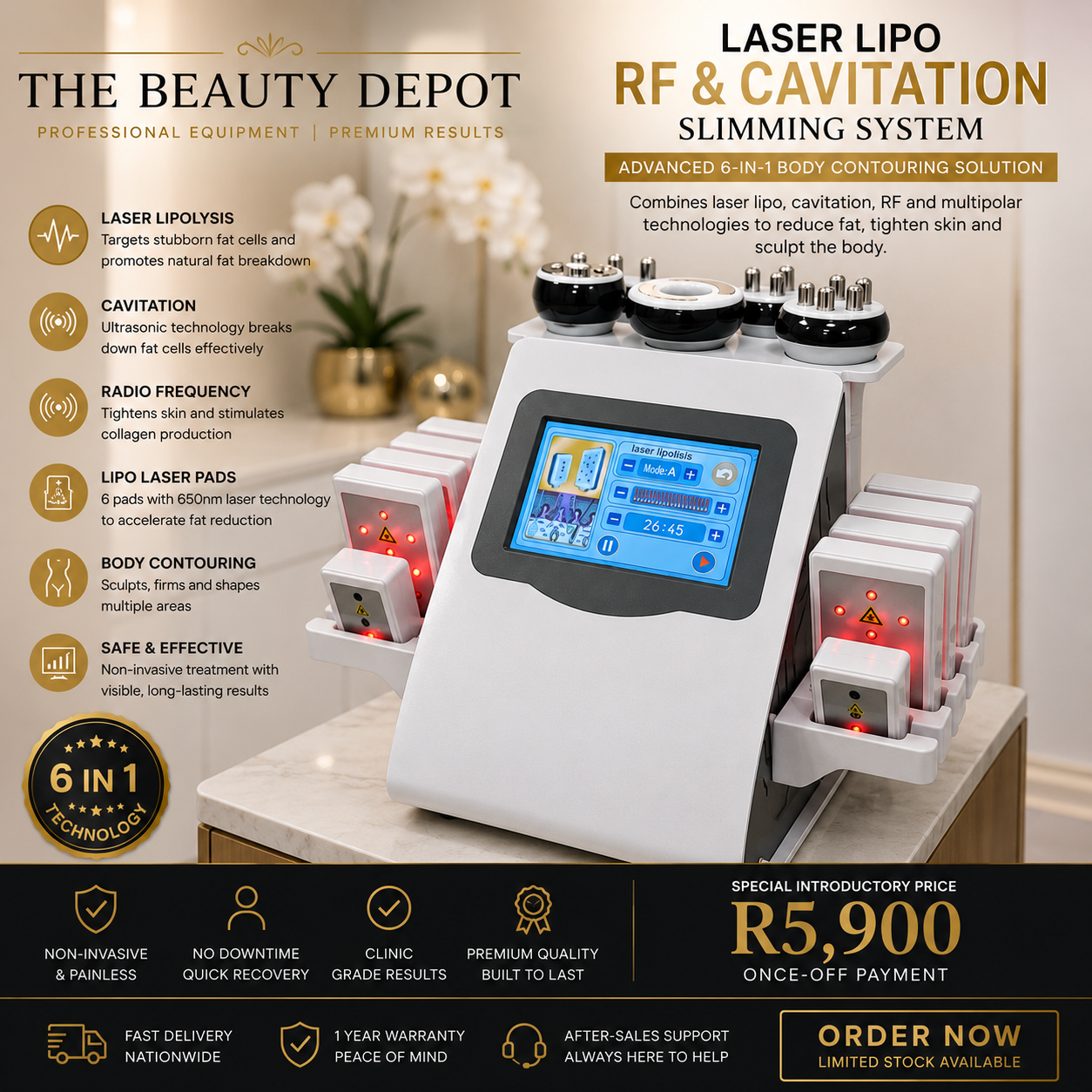 THE BEAUTY DEPOT Laser Lipo RF and Cavitation Slimming System